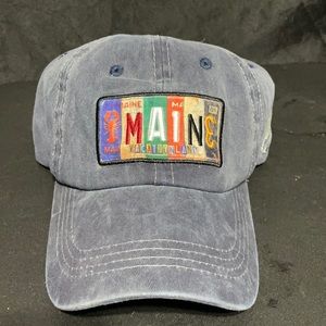 Maine Adjustable Dad Hat, license plate letters